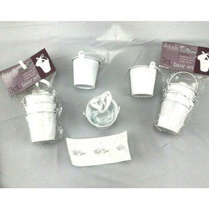 Lot Of 9 Favor Set Table Top Tins Message Cards